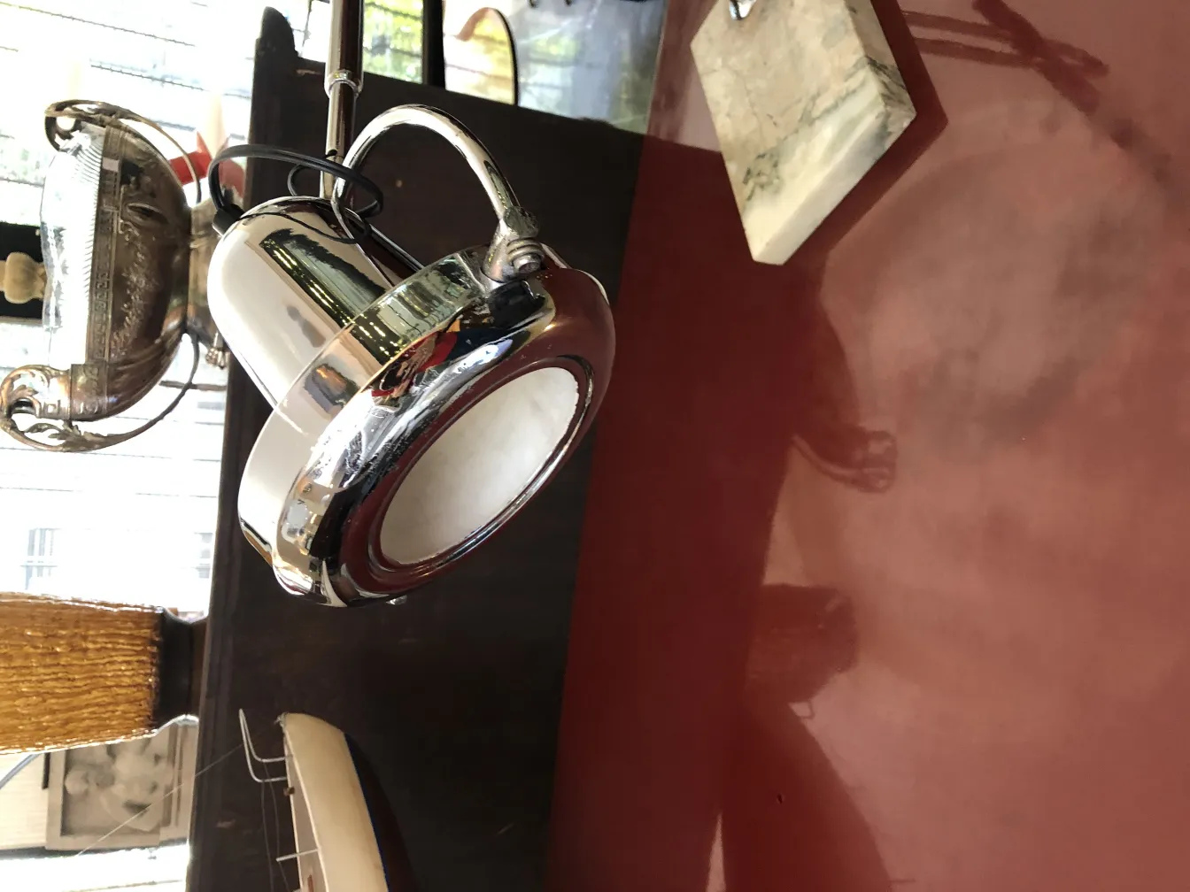 Antique table lamp with a bright design in an elegant setting.