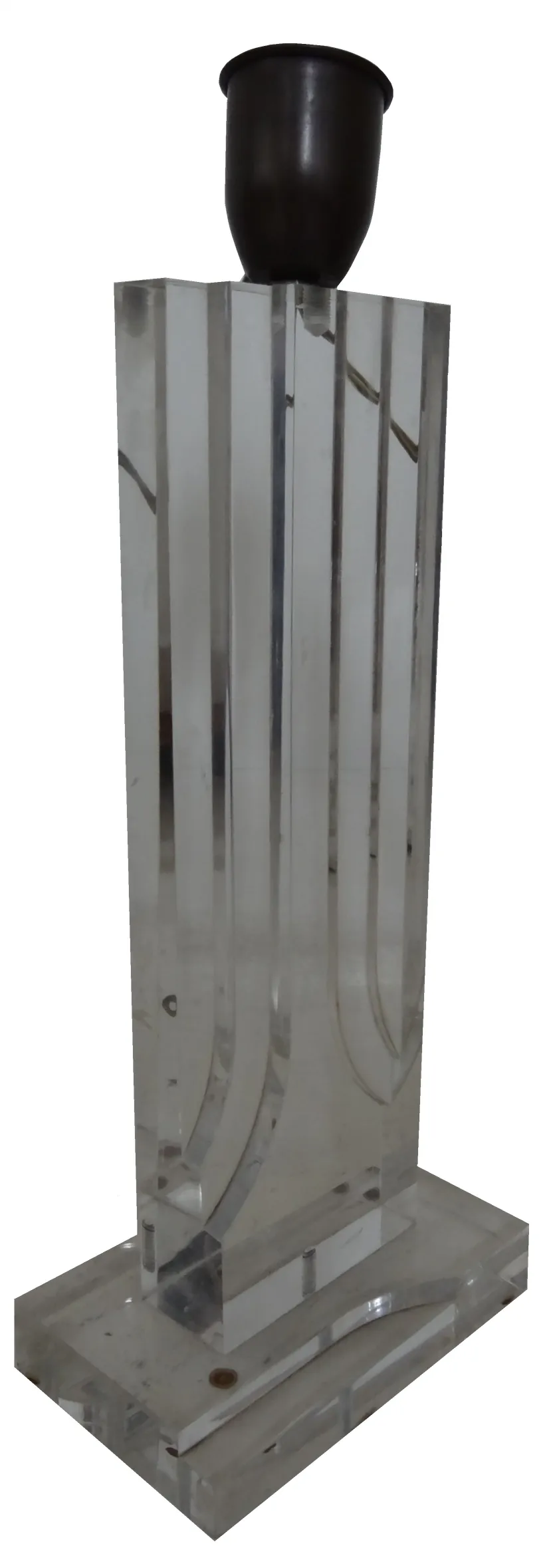 lampada da tavolo antica con base trasparente e design elegante