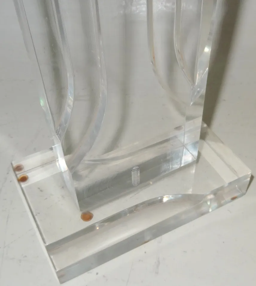 Antique table lamp with a sleek translucent design