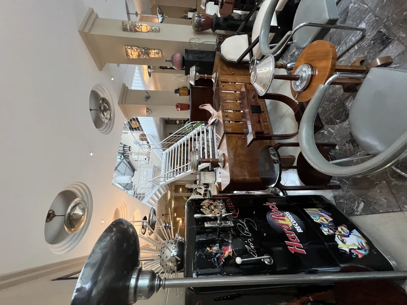 Antique table lamp with stylish design in an elegant setting.