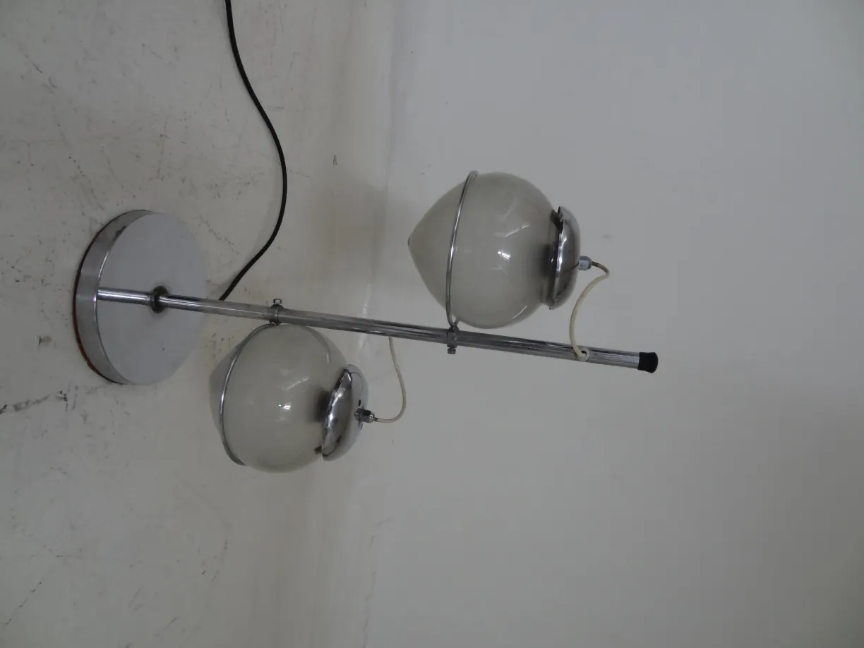 lampada da tavolo antica con due globi in vetro