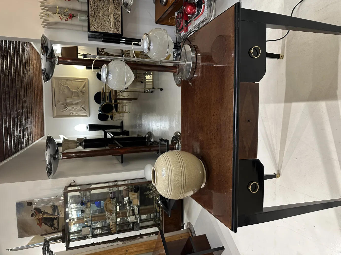 white table lamp with elegant base and fine details