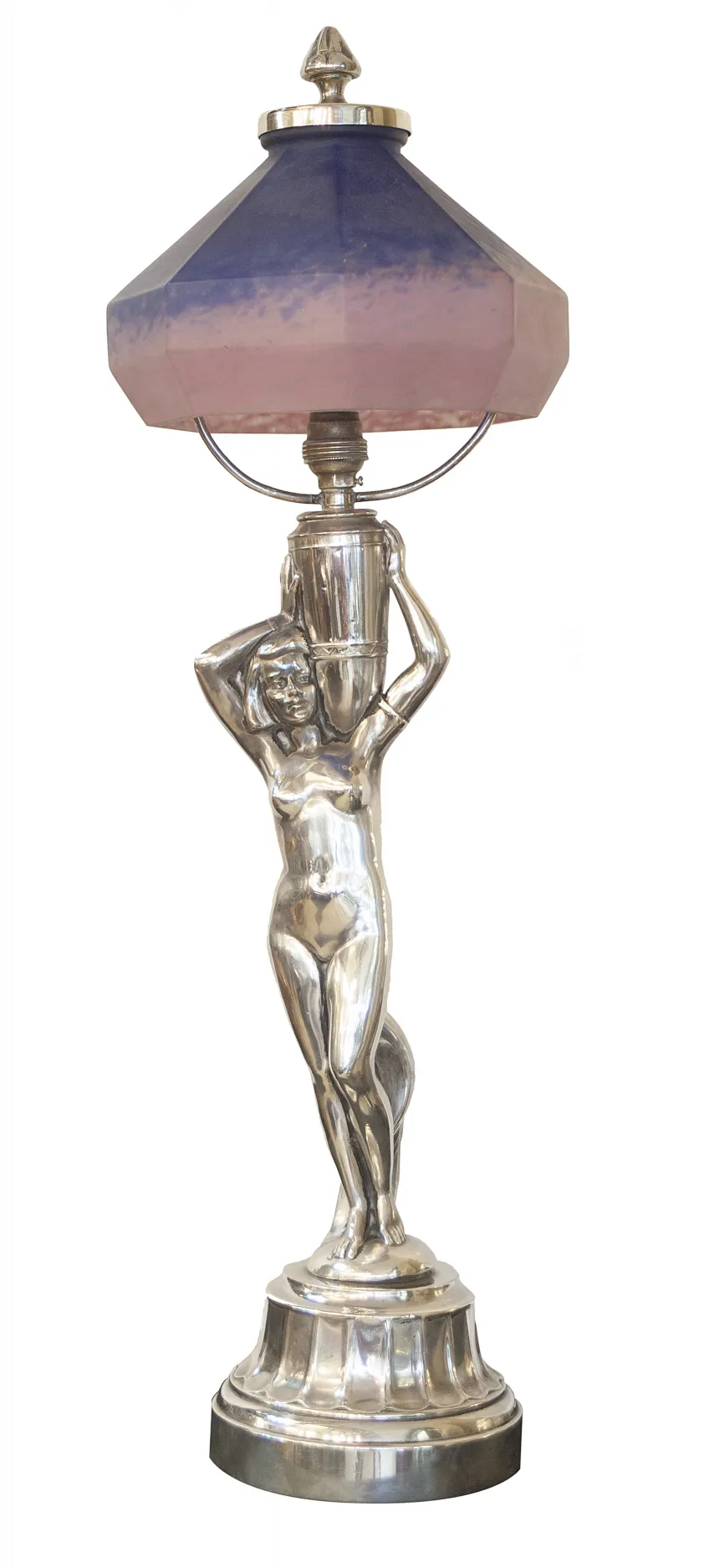 lampe de bureau antique avec figure féminine charles schneider