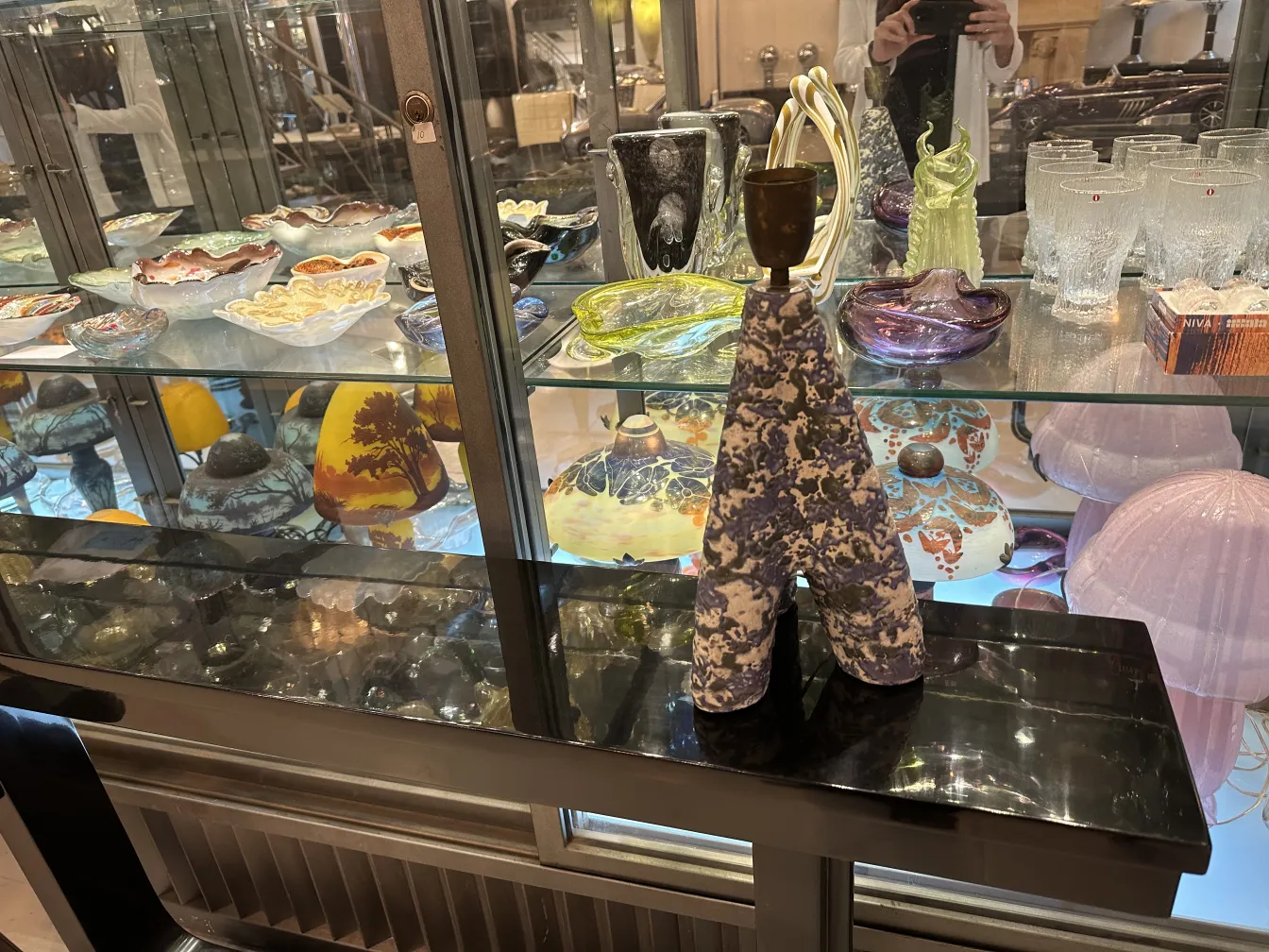 antique table lamp decorative with colorful design