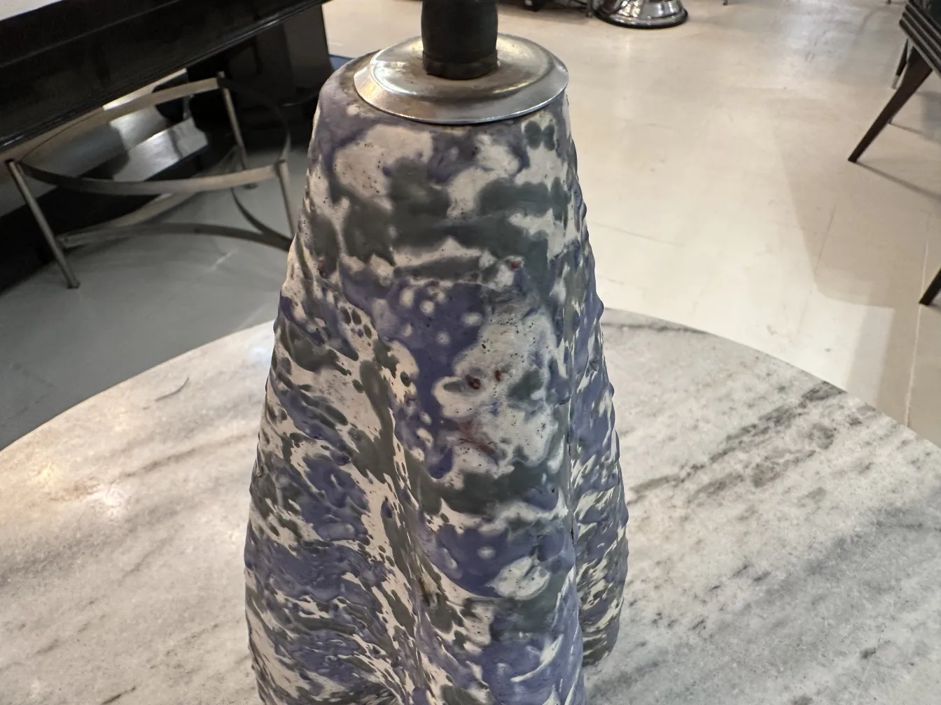 antique table lamp featuring vibrant colors and unique design, modern setting