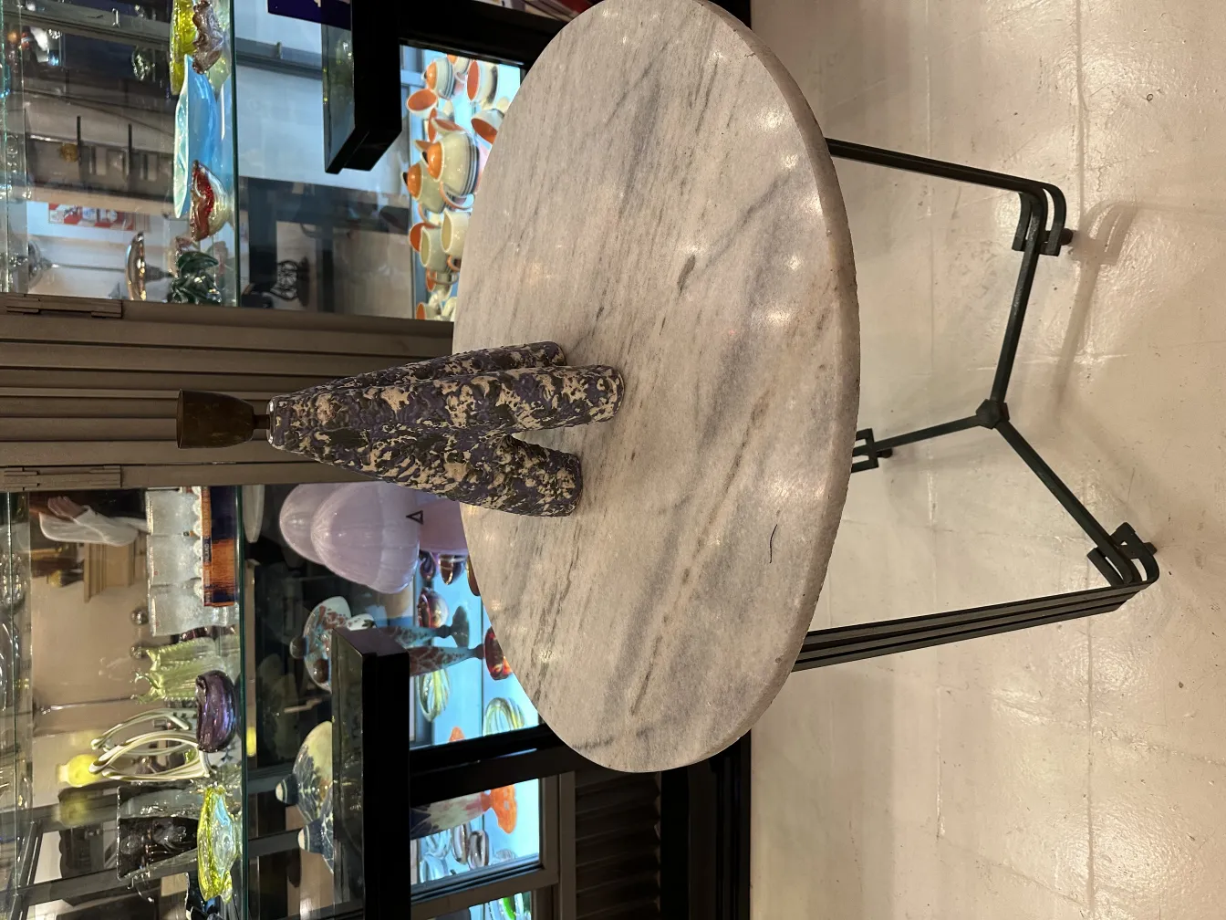 antique table lamp with decorative base, elegant setting