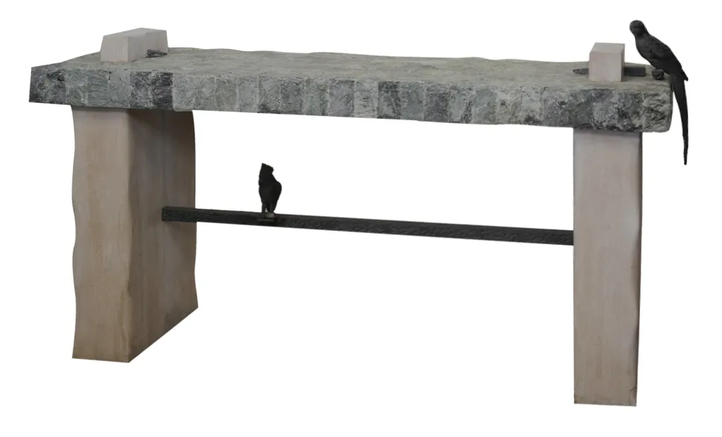 Elegant antique console with decorative features