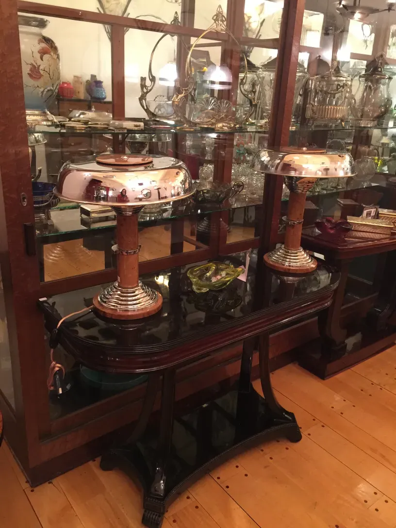 antique console table with decorative details