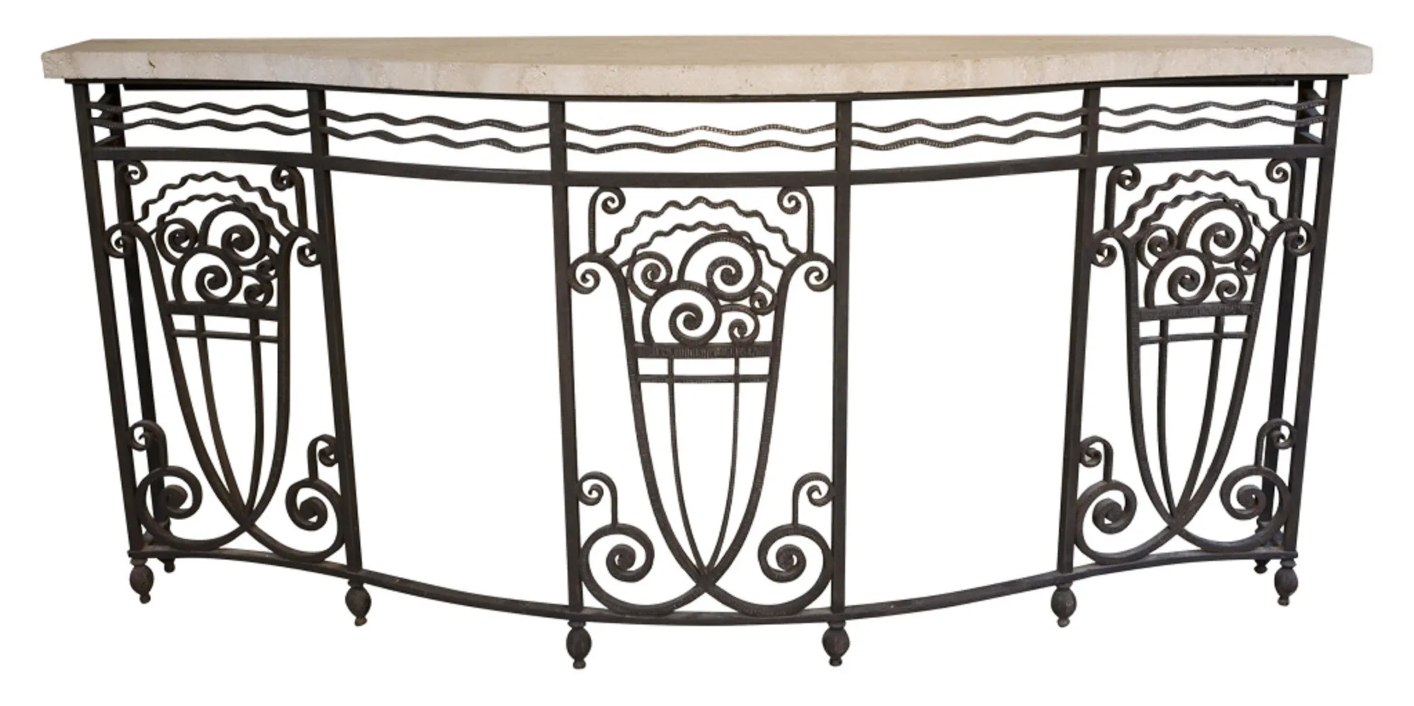 antike dekorative Konsole mit gewölbtem Ornamentdesign