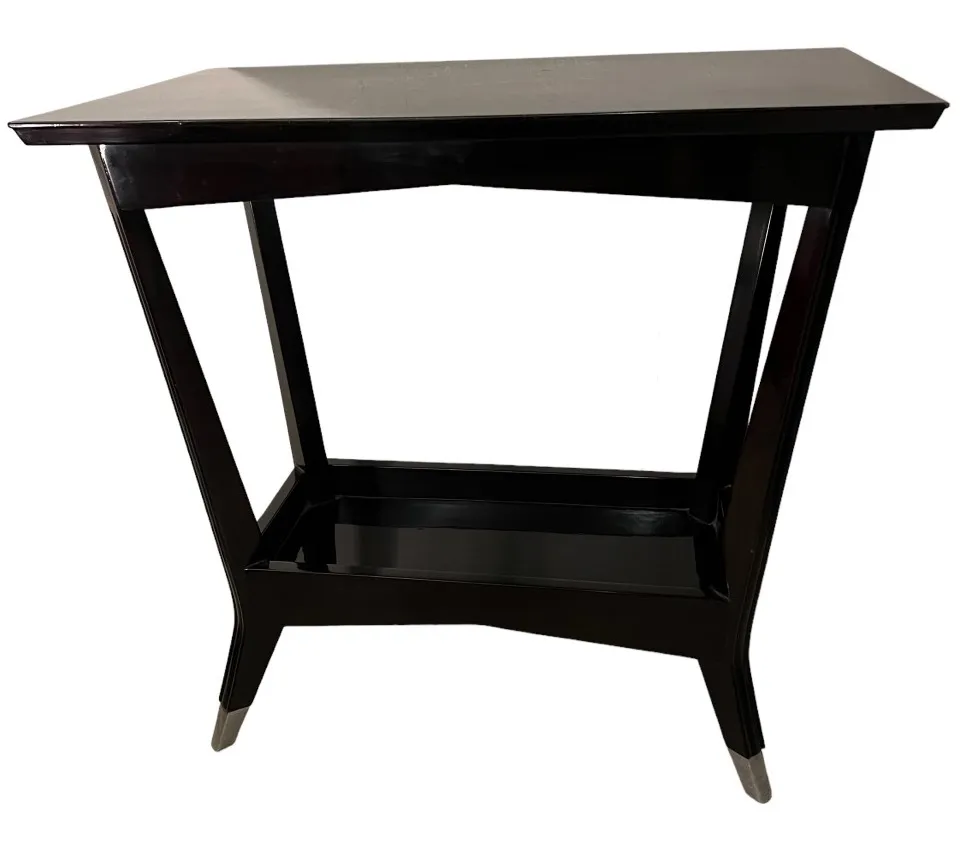 stylish antique console table with sleek legs, decorative