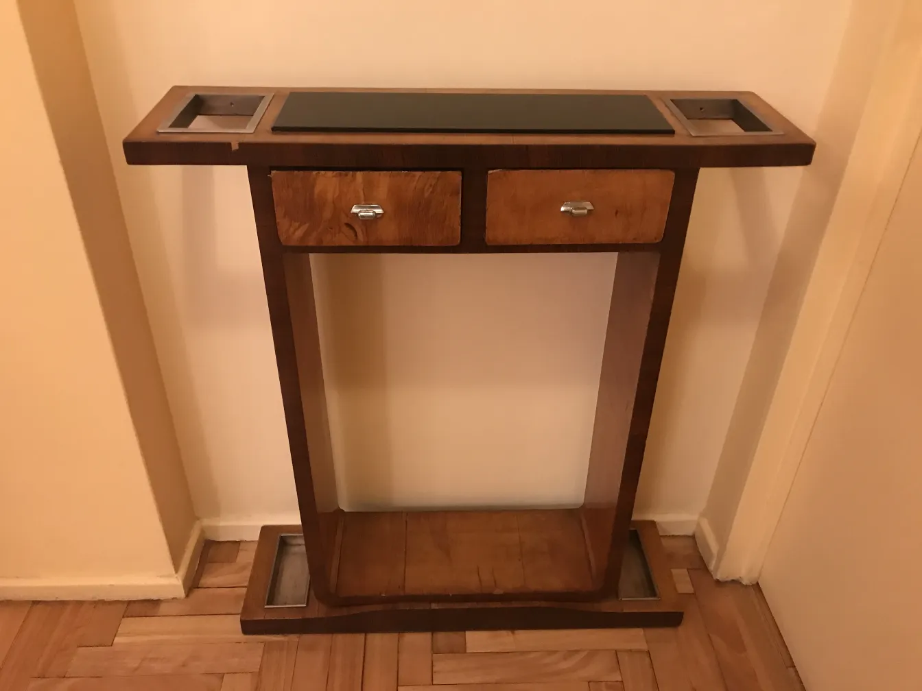 antique console furniture with two drawers, stylish design for decor