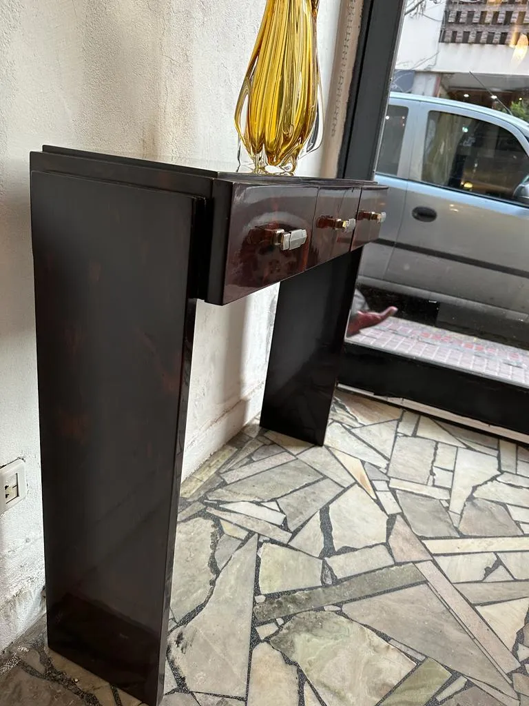 elegante antike 2 Konsolentische mit Metallgriffen