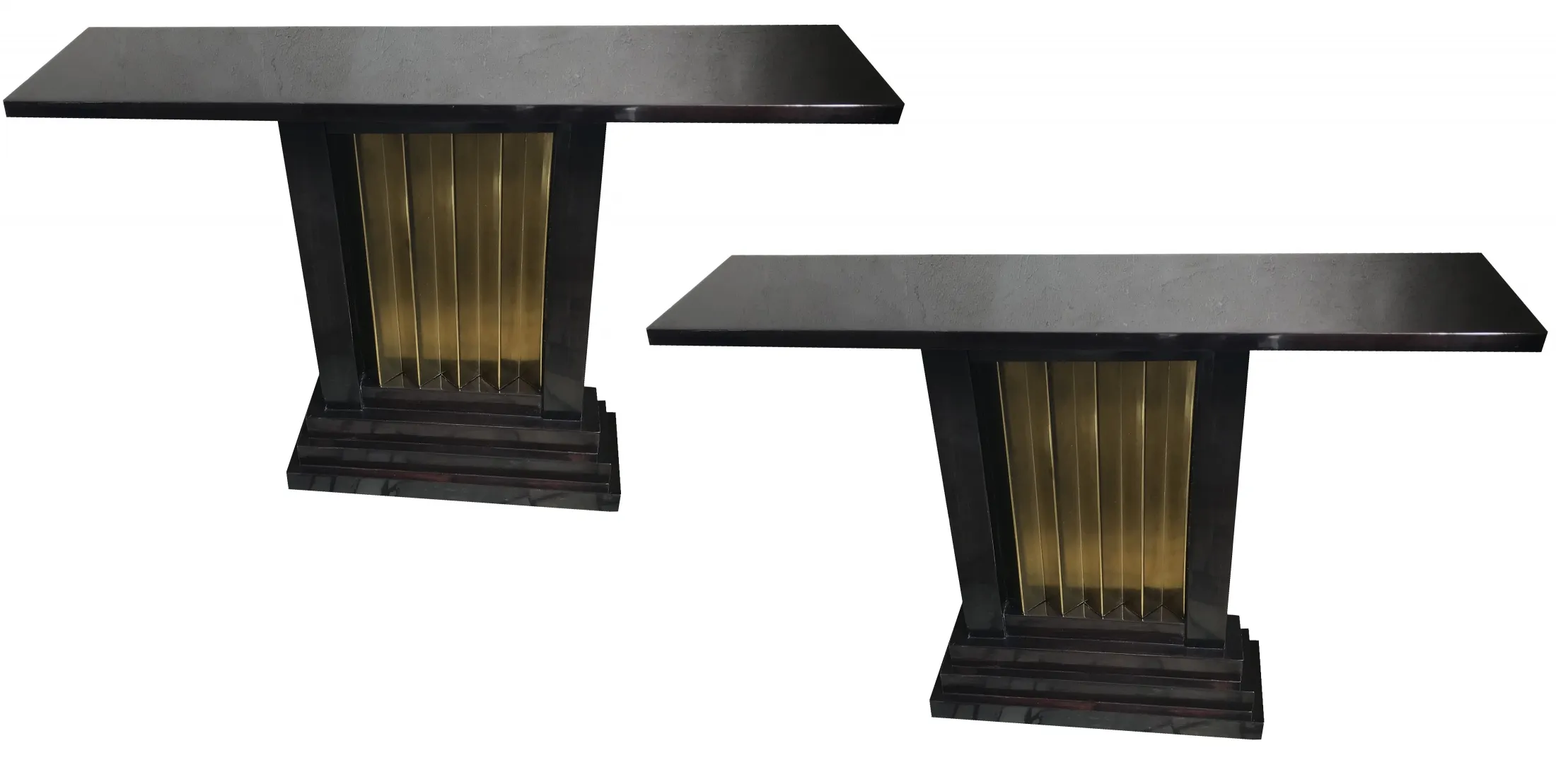 two antique consoles with elegant decorative design