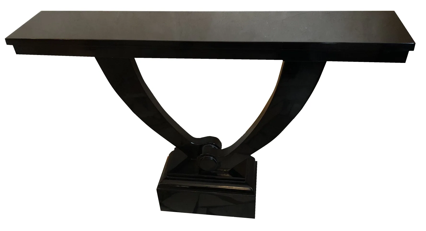 2 elegant consoles in classic setting, antique style