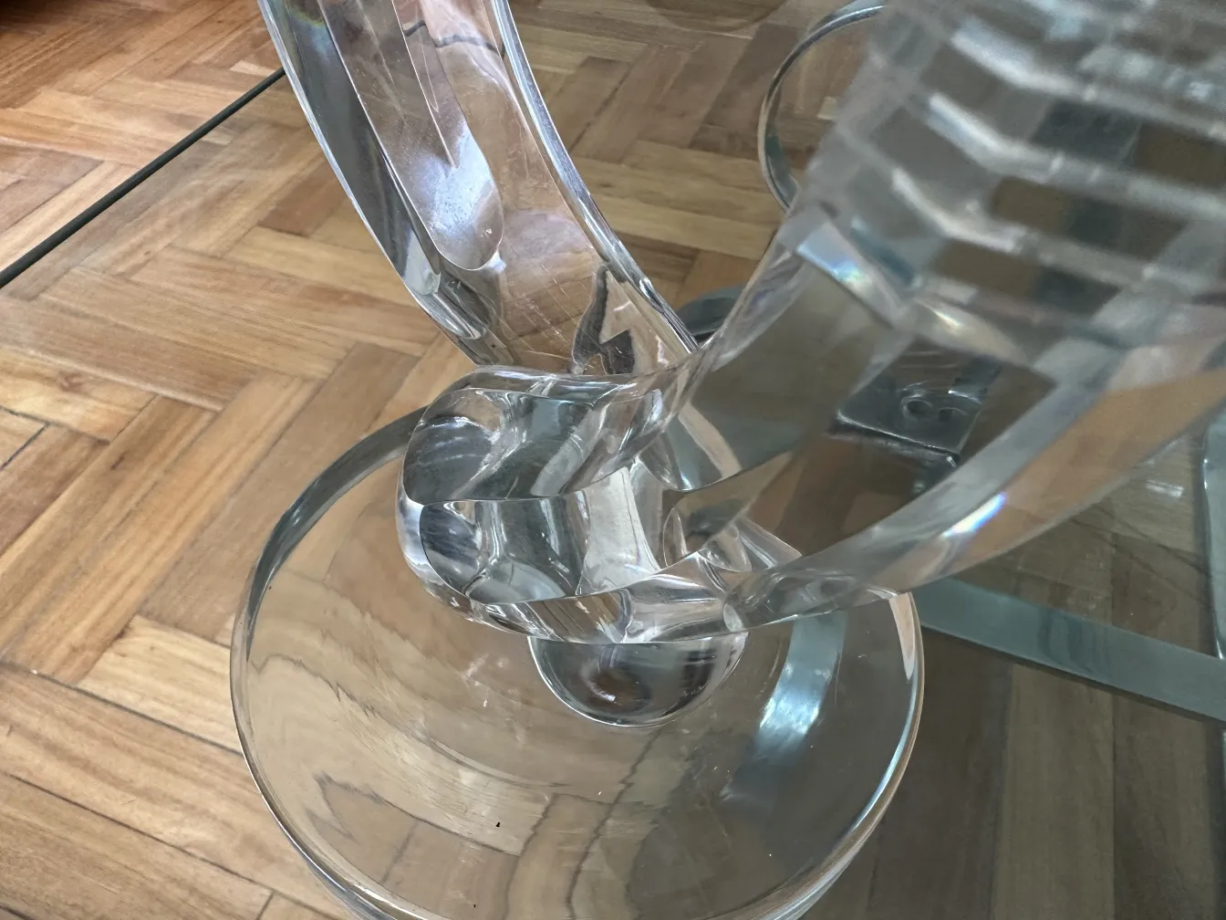 antique candelabra with elegant design on wooden table