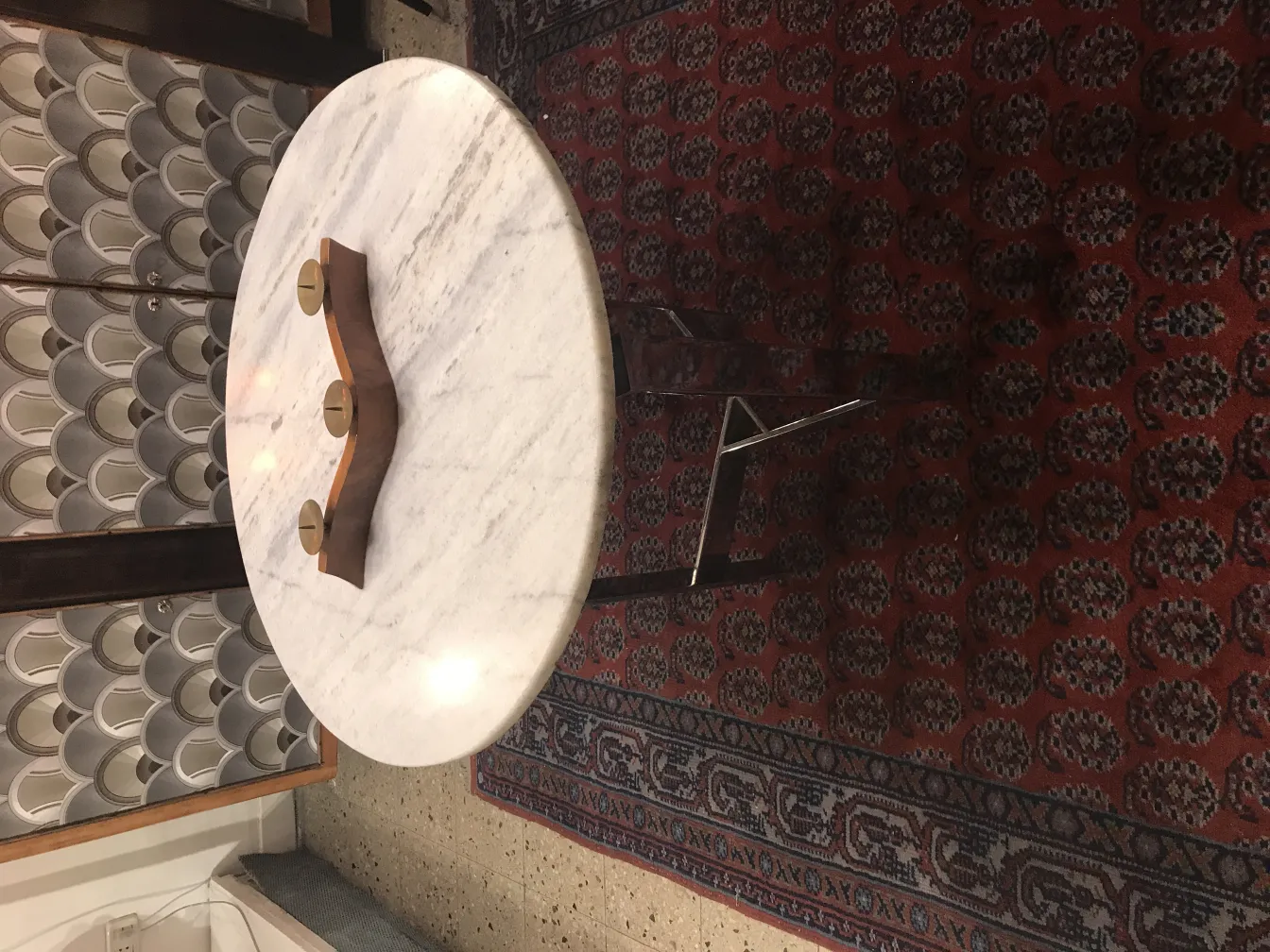 antique candelabra with three lights on round table