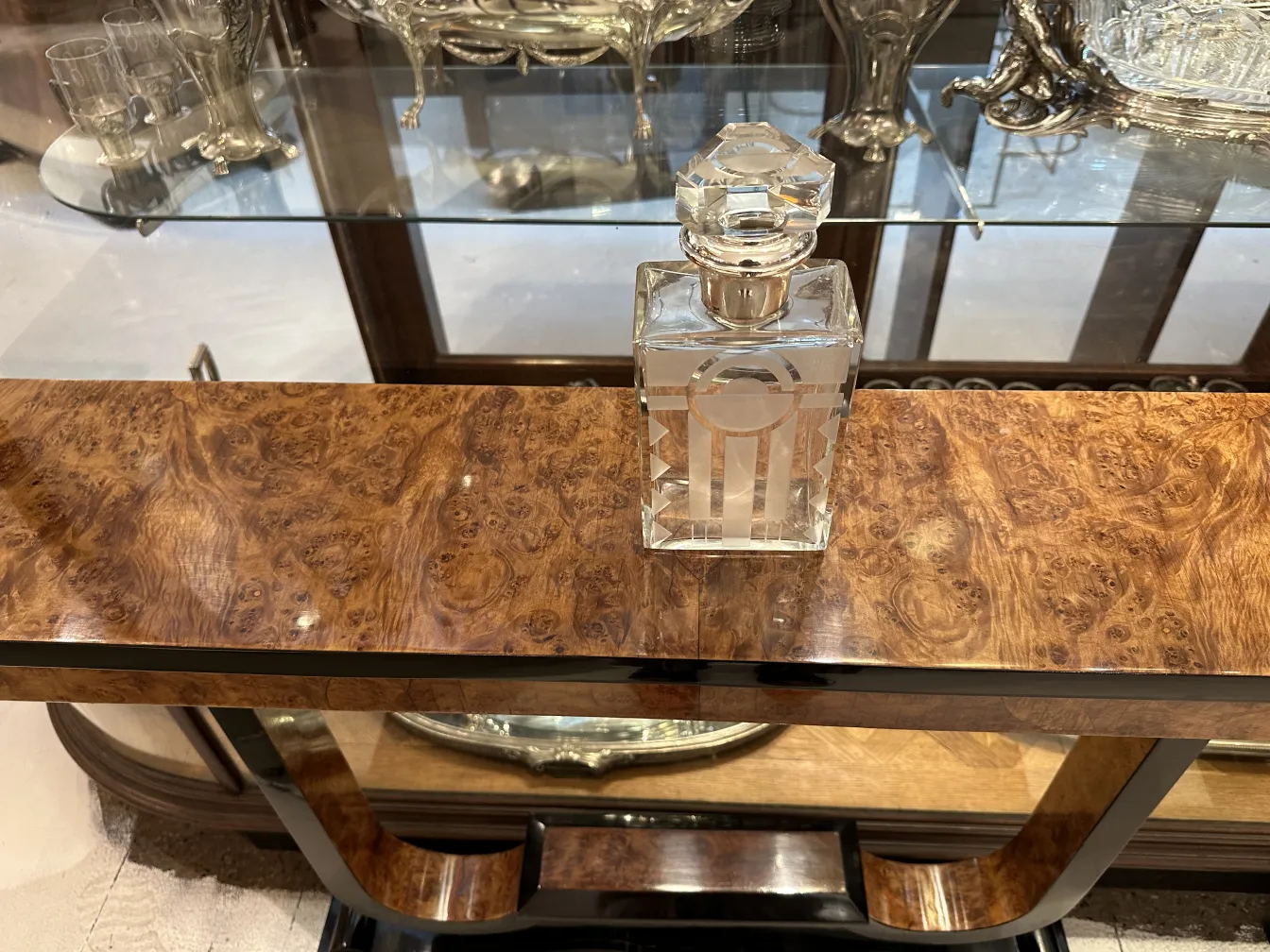 antique bottle with unique shape and elegant cap