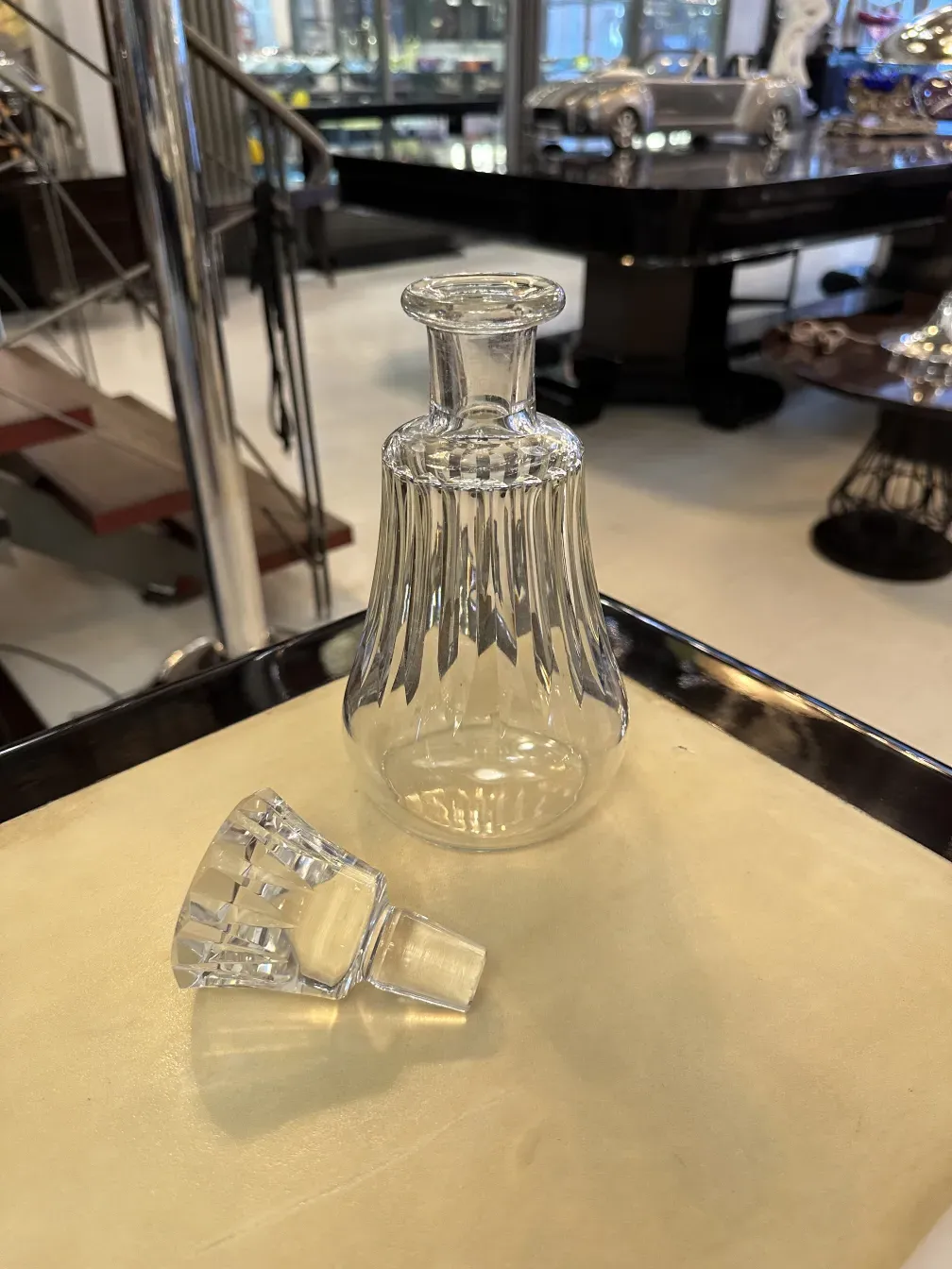 antique bottle with distinctive design on light background