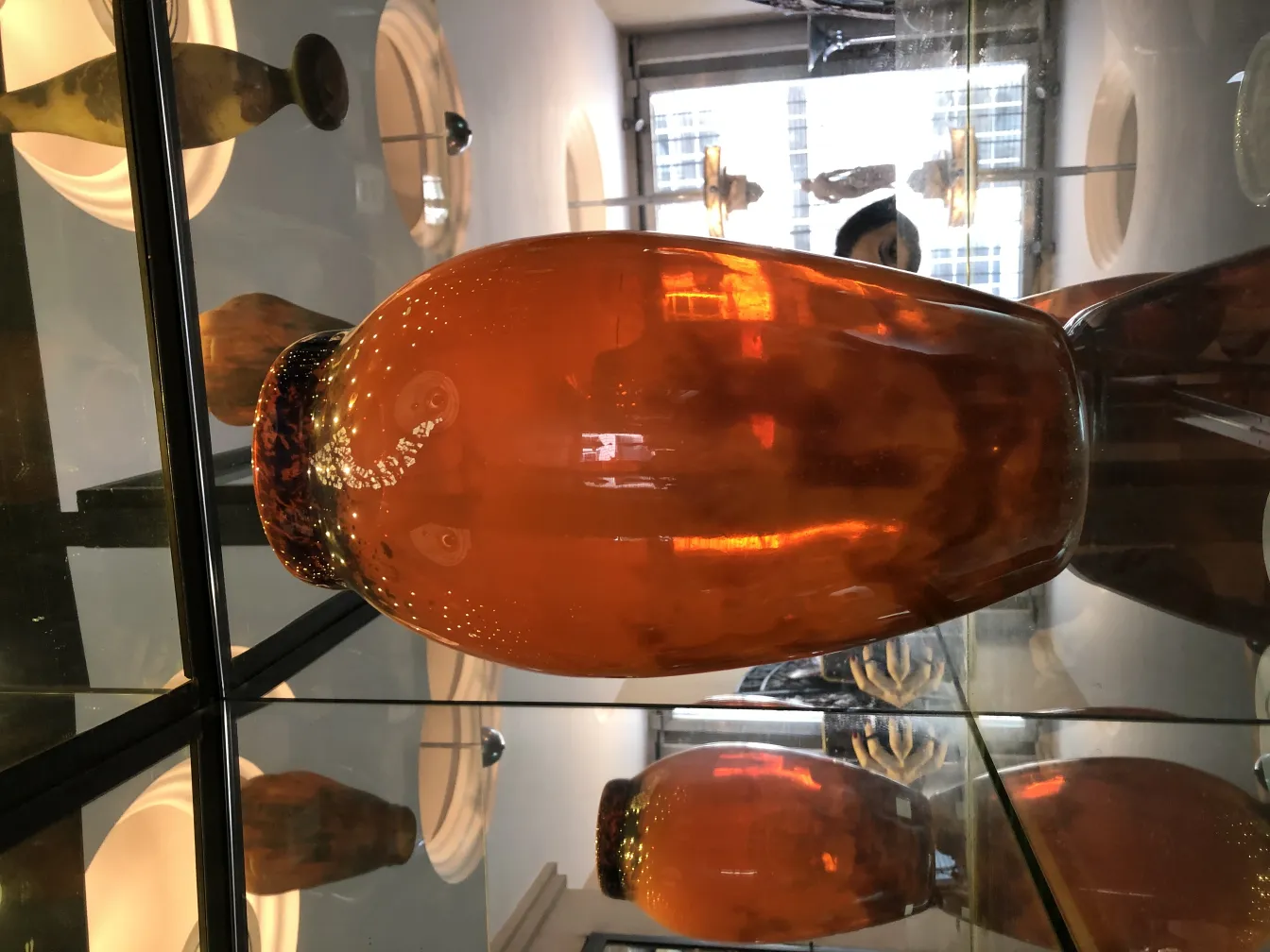 Signiertes Glas Muller Fres, in warmen Tönen, beeindruckendes antikes Stück