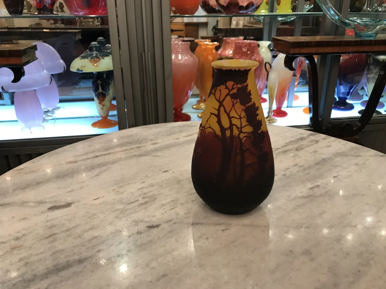 vase ancien signé Muller Fres avec paysage