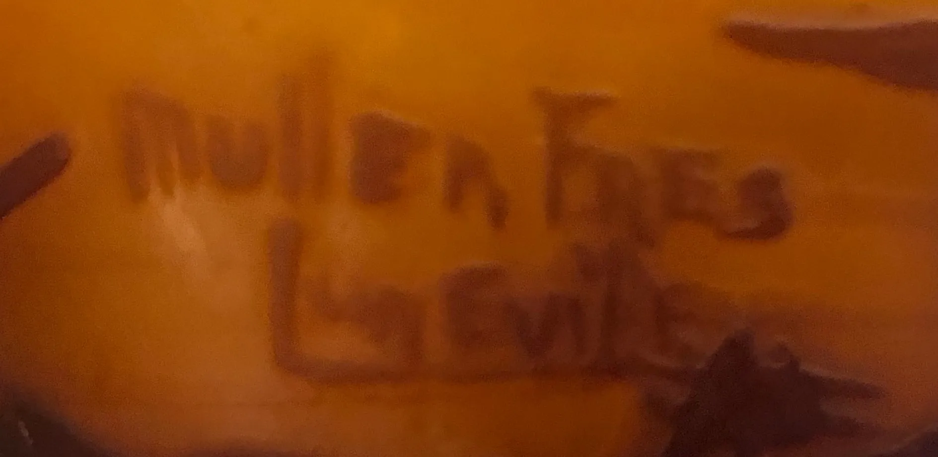 詳細がはっきりしたアンティークサイン入りグラスミュラー・フレス