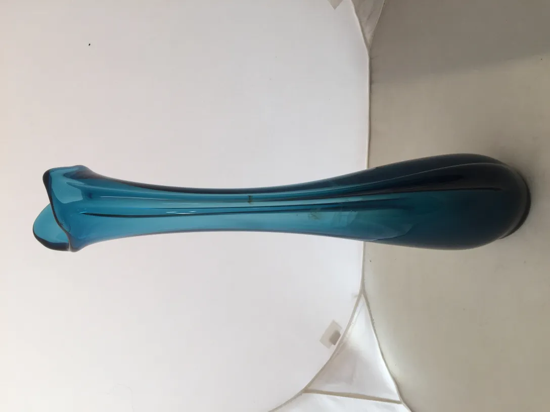 antique murano vase in a stylized shape and blue
