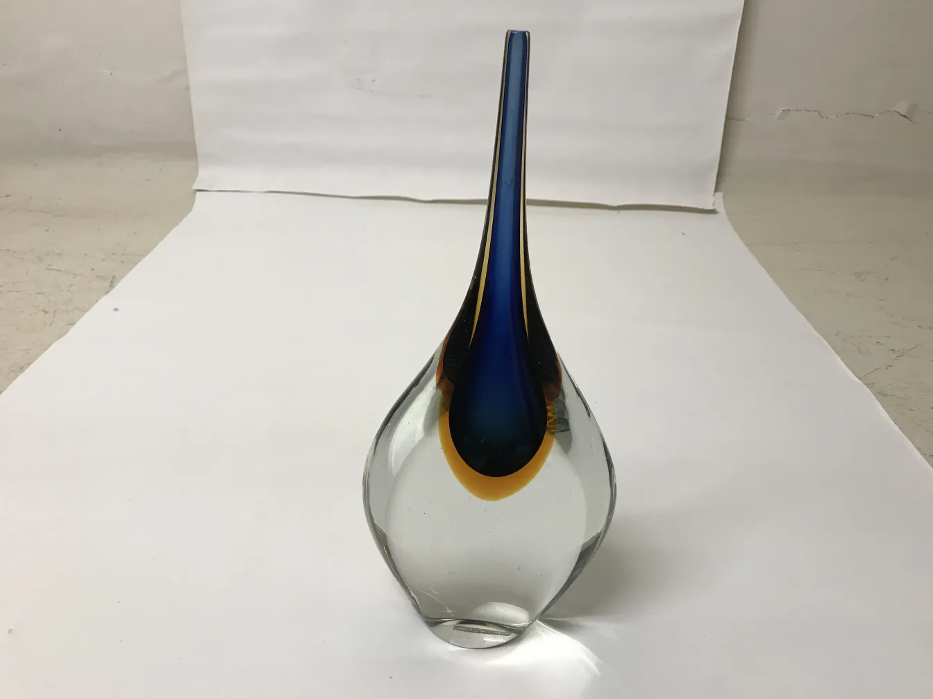 murano vase in teardrop shape with vibrant colors