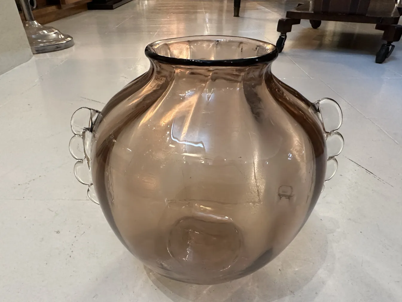 vase murano ancien avec base ronde et poignées