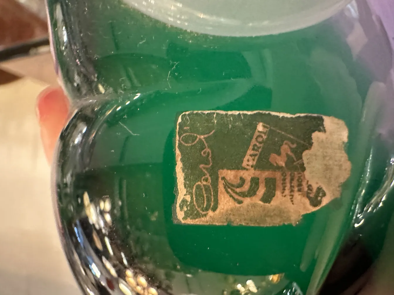 antike Murano-Skulptur mit eleganter Form und Grün