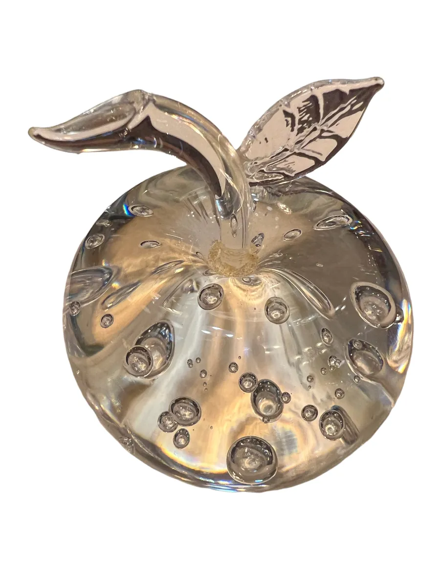 antique sculpture with air bubbles and leaf