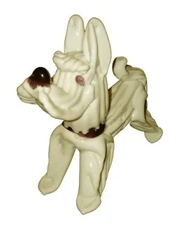 Antica scultura di Murano di un cane con dettagli