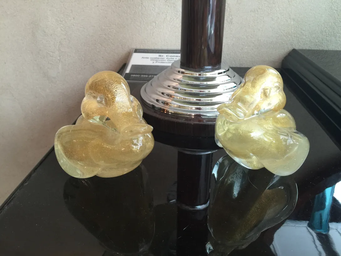 murano sculpture shaped like a duck in antique decor
