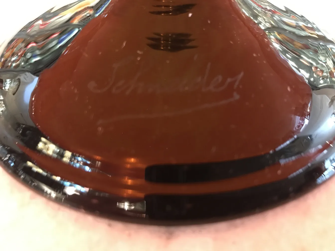 verre signé avec la signature de Schneider, antiquité française