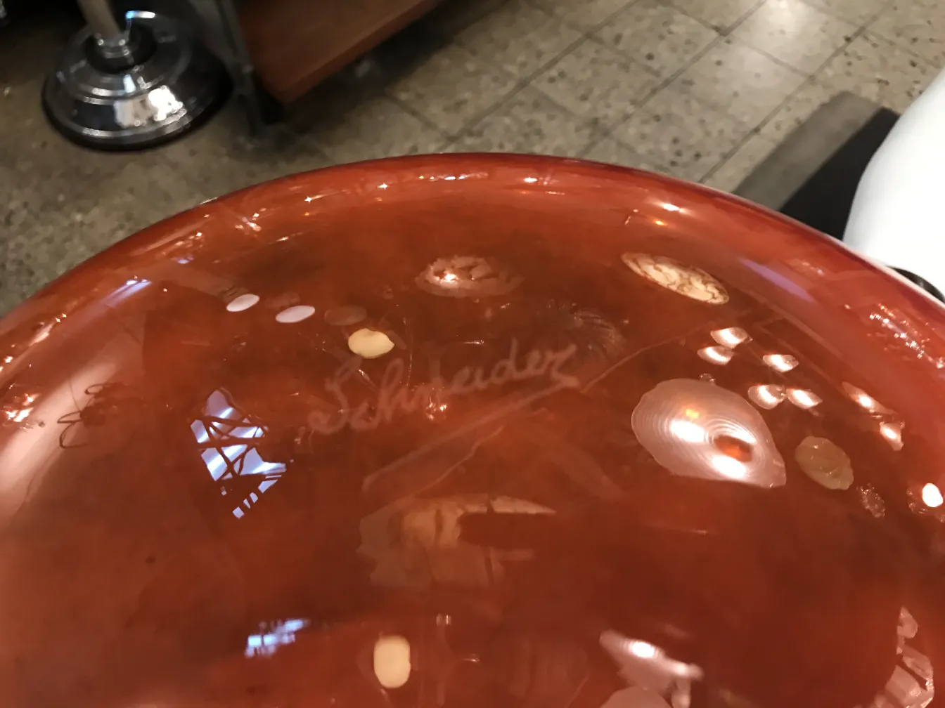 antique signed glass by schneider with unique design