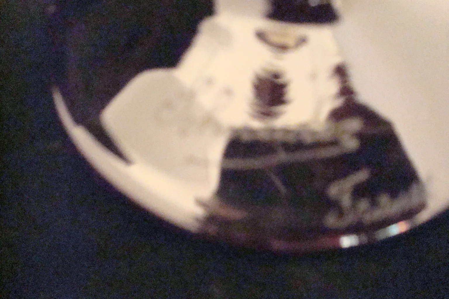 Antique glass with visible Schneider signature on base.