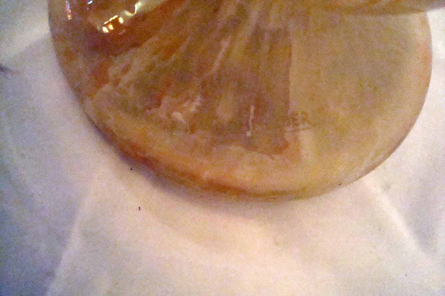 Detail of an antique signed glass by Schneider with elegant design