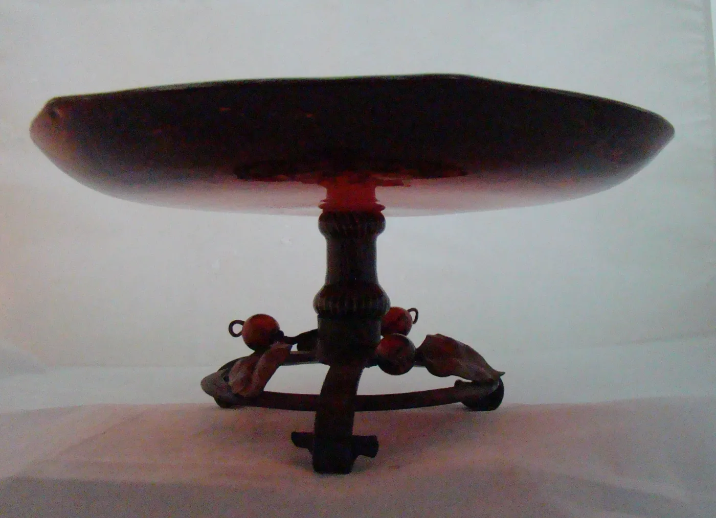 Signed glass Schneider on a decorated pedestal