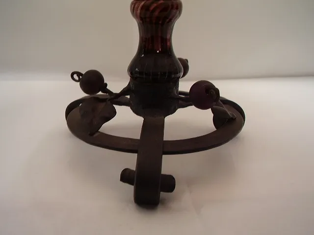 Antique signed glass with decorative base details