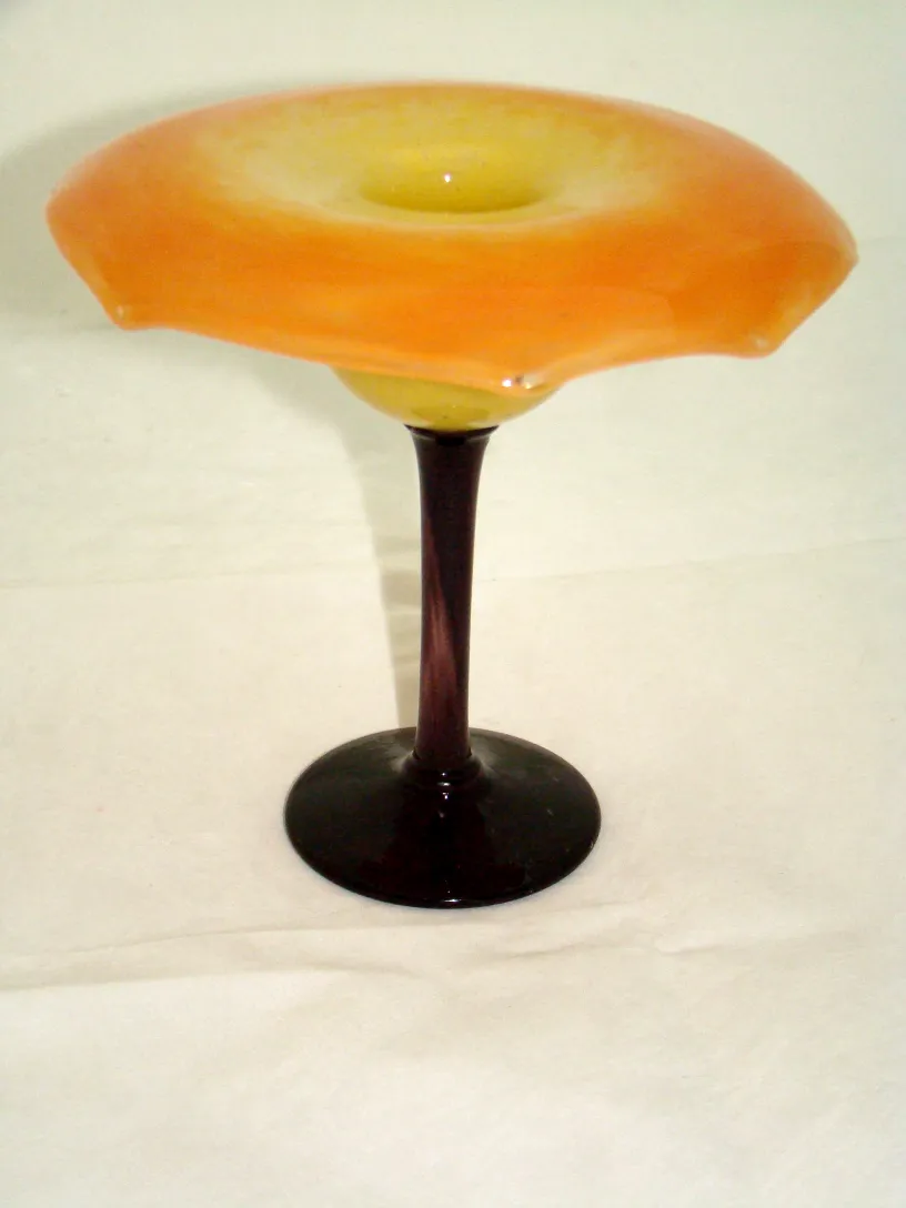 elegant signed glass with dark base