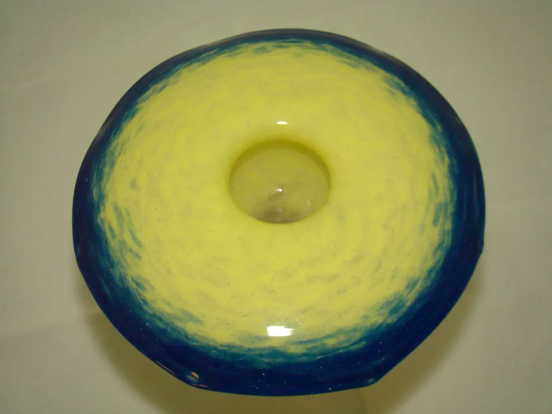 SIGNED GLASS Schneider with colorful circular design