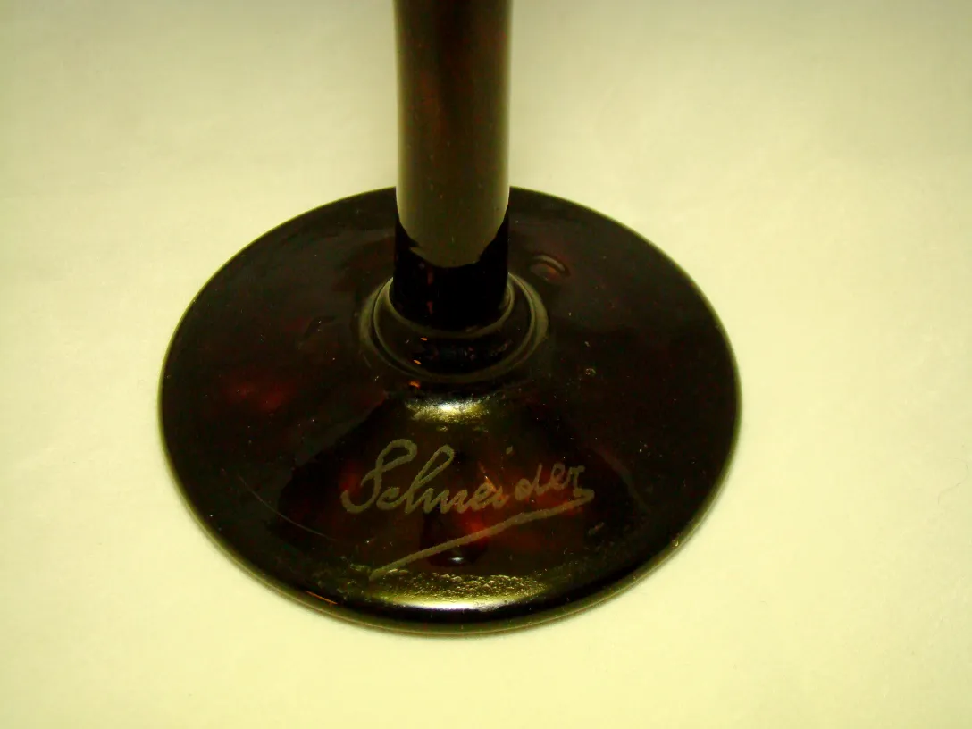 dark glass with visible signature schneider