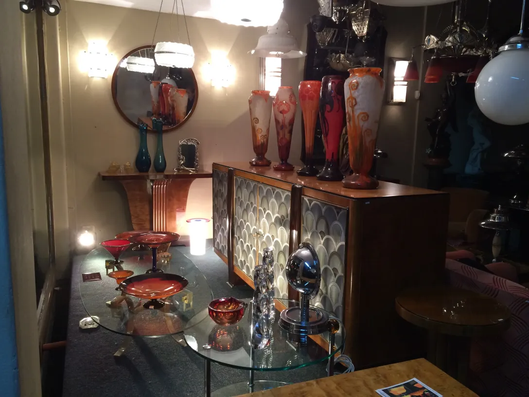 signed glass by schneider showcasing french decorative style