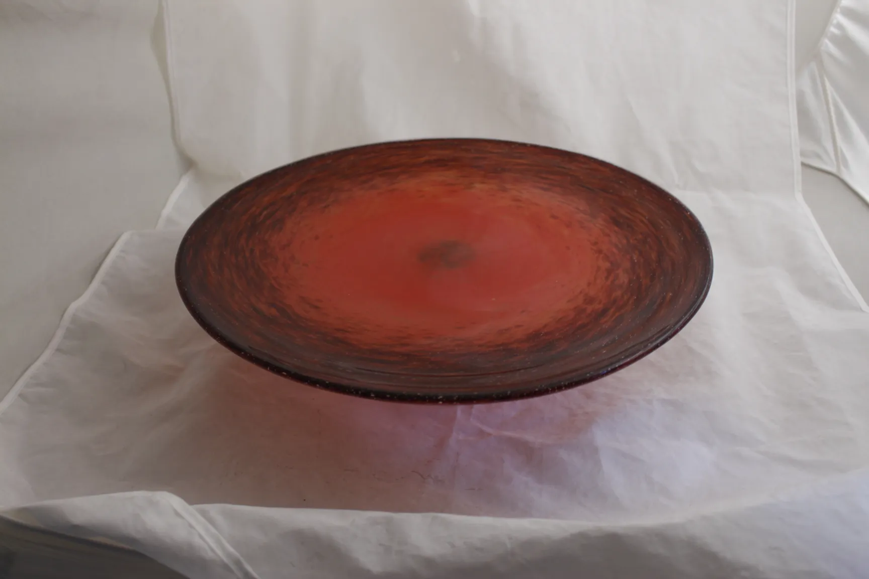 SIGNED GLASS Schneider in warm tones, antique style