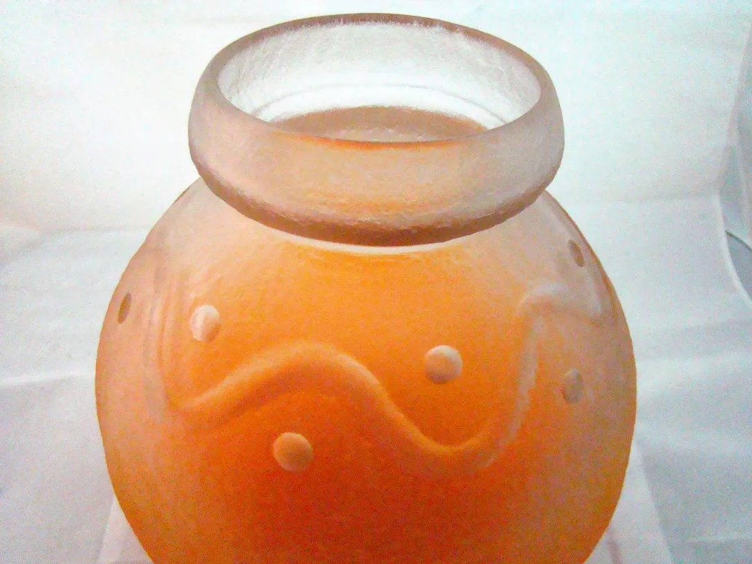 antique signed glass with decorative features