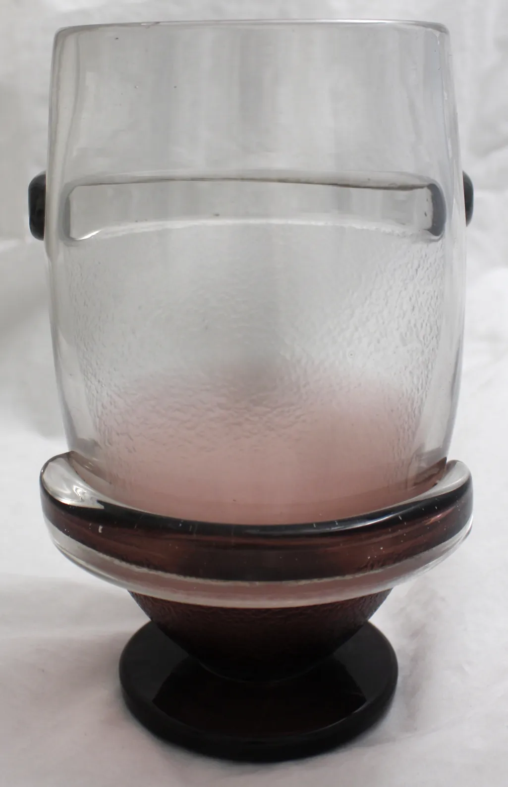 Antique glass signed by Schneider, French style, base detail.