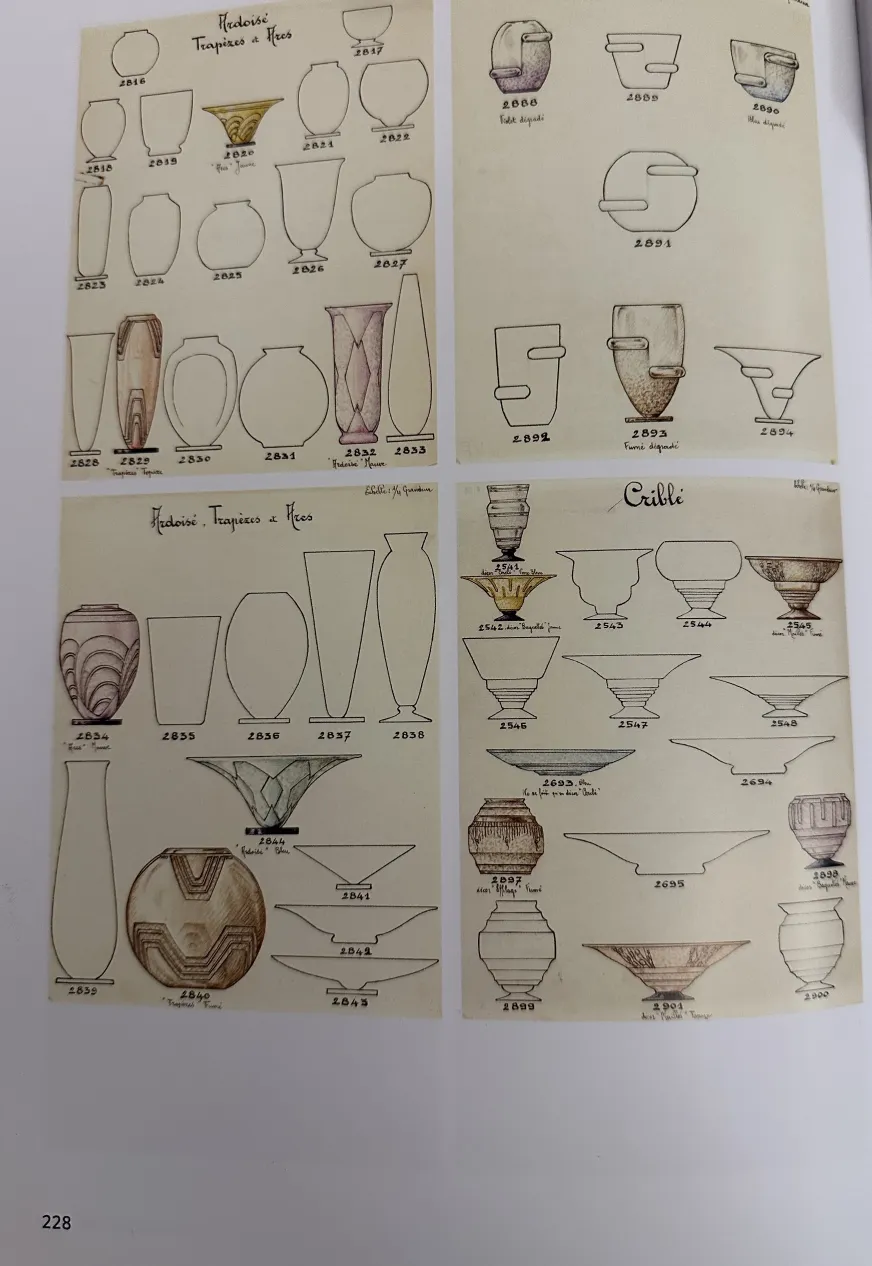 dibujo de vidrio firmado schneider en papel antiguo