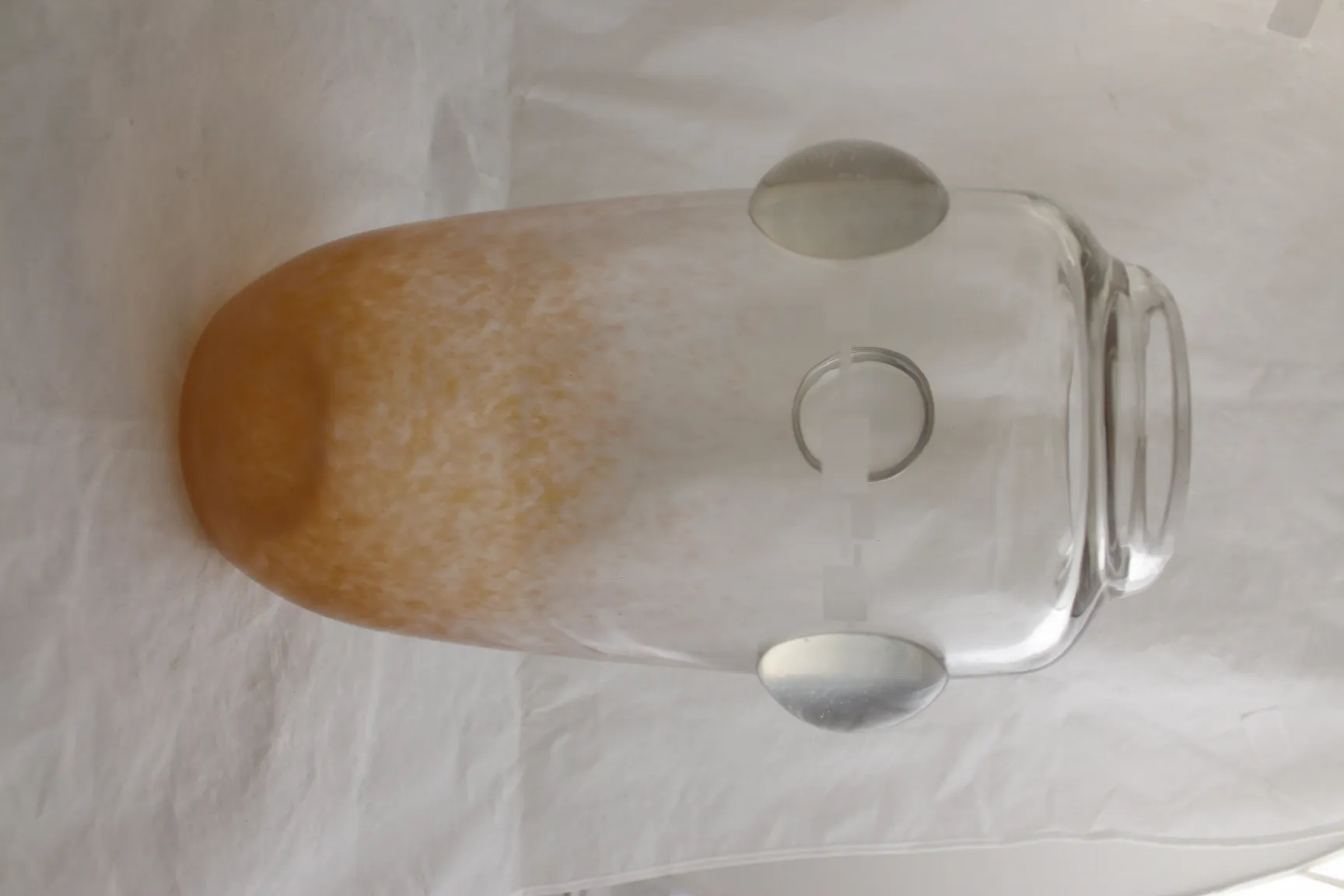 Antique signed glass Schneider with unique design details