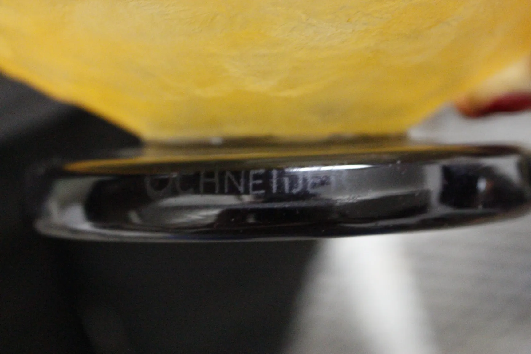 antique signed schneider glass with clear base