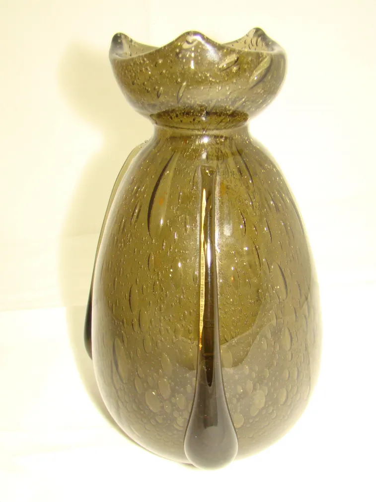 Verre ancien avec des bulles et forme élégante de Schneider