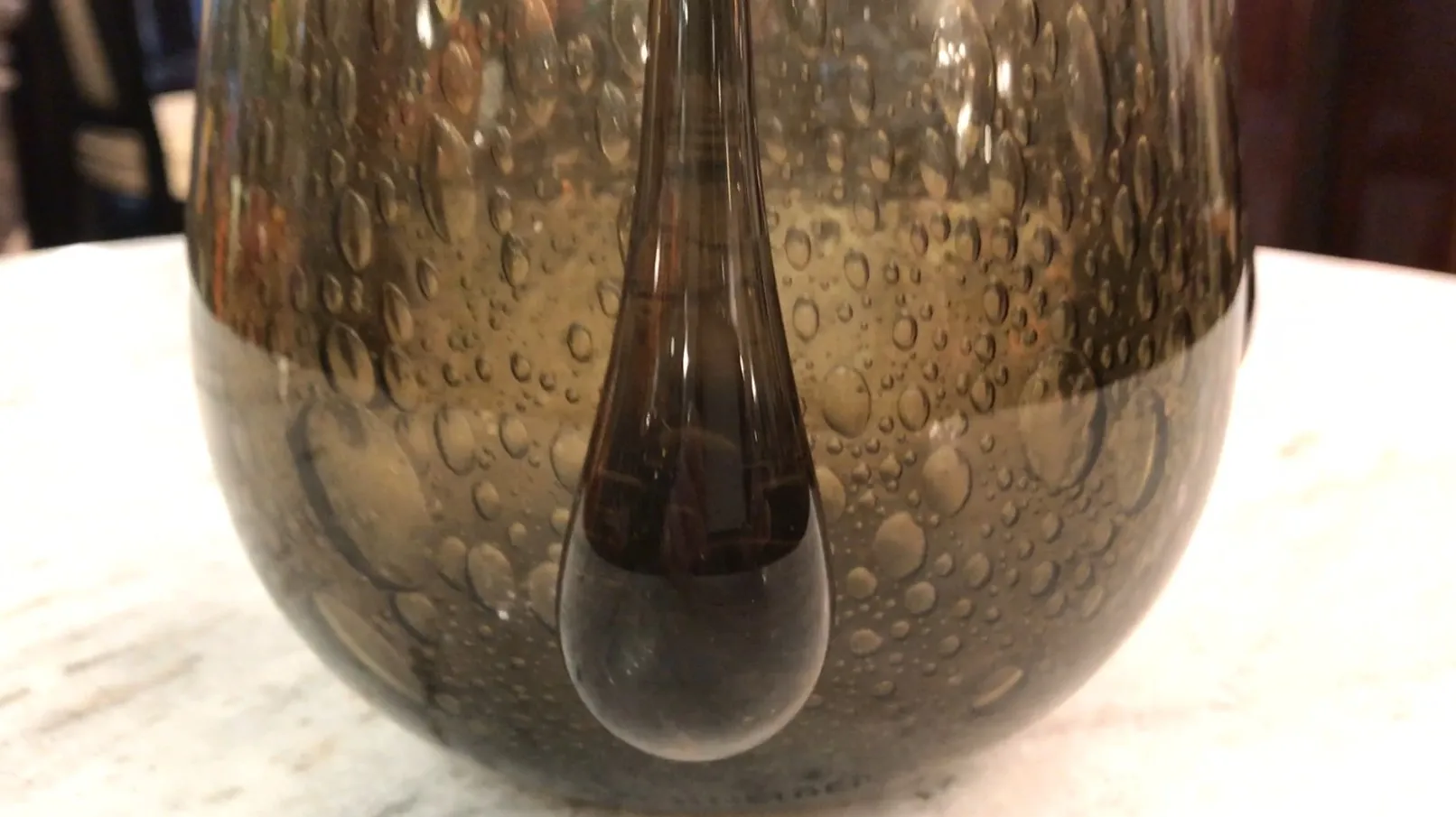 vetro con gocce decorative, firmato Schneider, antiquariato francese